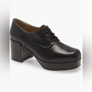 INTENTIONALLY BLANK Black Albany Platform Pump Oxford Shoes